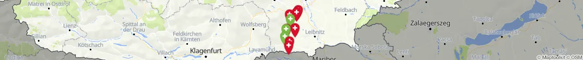 Kartenansicht für Apotheken-Notdienste in der Nähe von Deutschlandsberg (Steiermark)